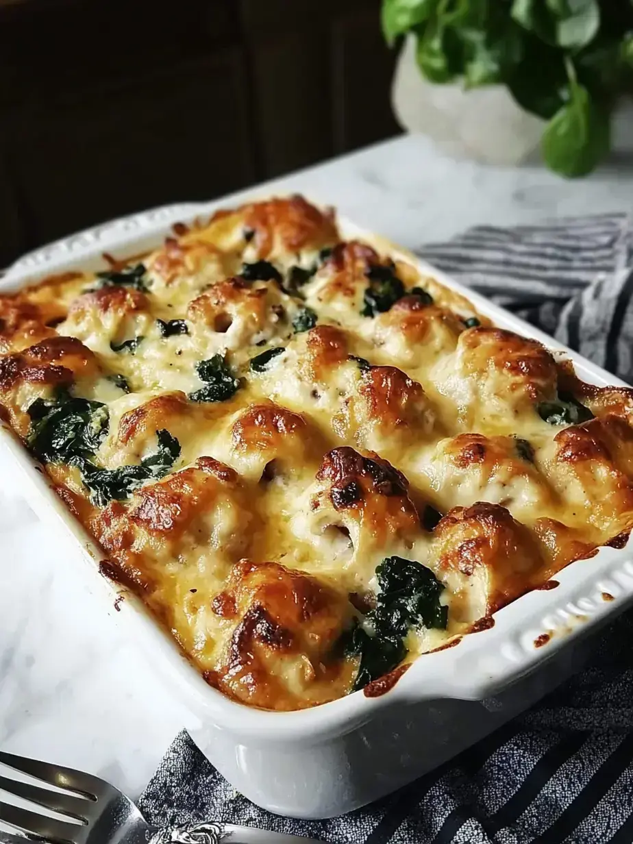 Cozy Serving of Chicken Spinach Mushroom Bake