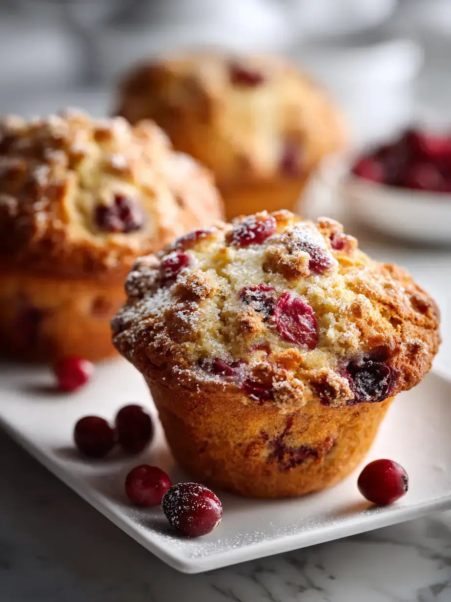 Cozy Serving of cranberry orange muffins