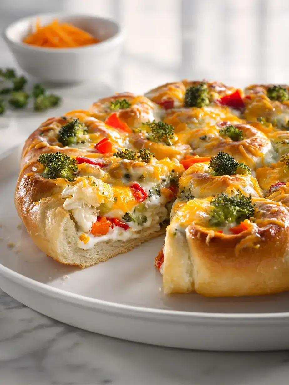 Cozy Serving of Crescent Roll Veggie Pizza