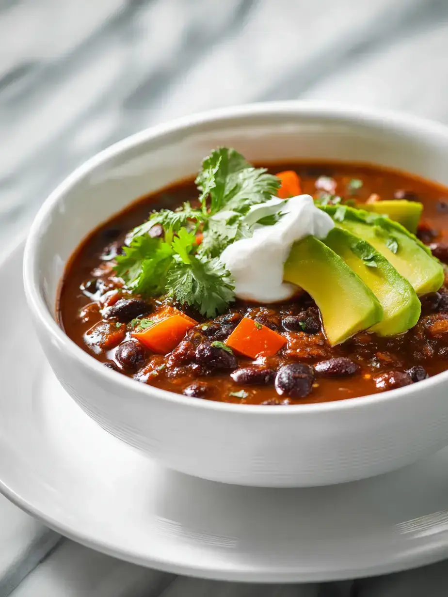 Cozy Serving of Hearty Black Bean Soup