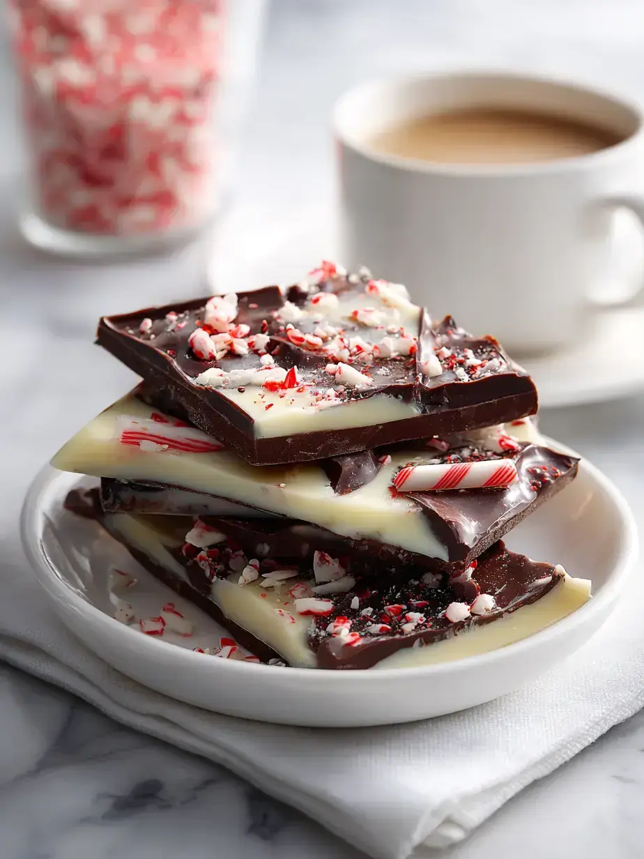 Irresistible peppermint bark close up