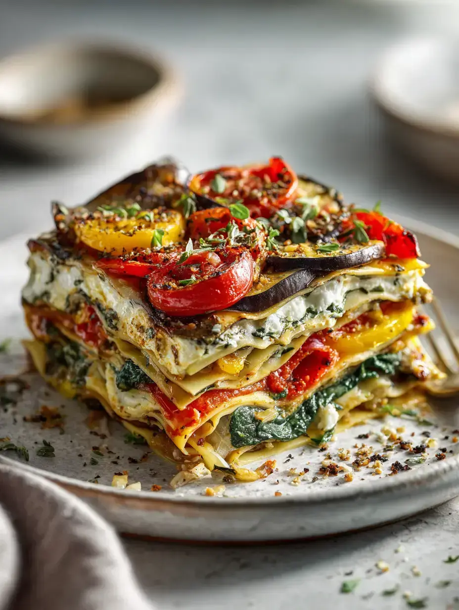 Layered Mediterranean Vegetable Lasagna with Creamy Ricotta ingredients preparation