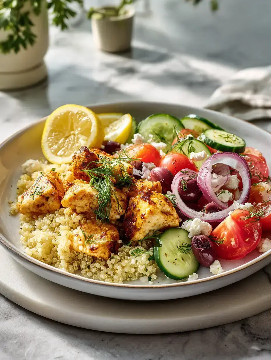 Mediterranean Quinoa Bowl ingredients preparation