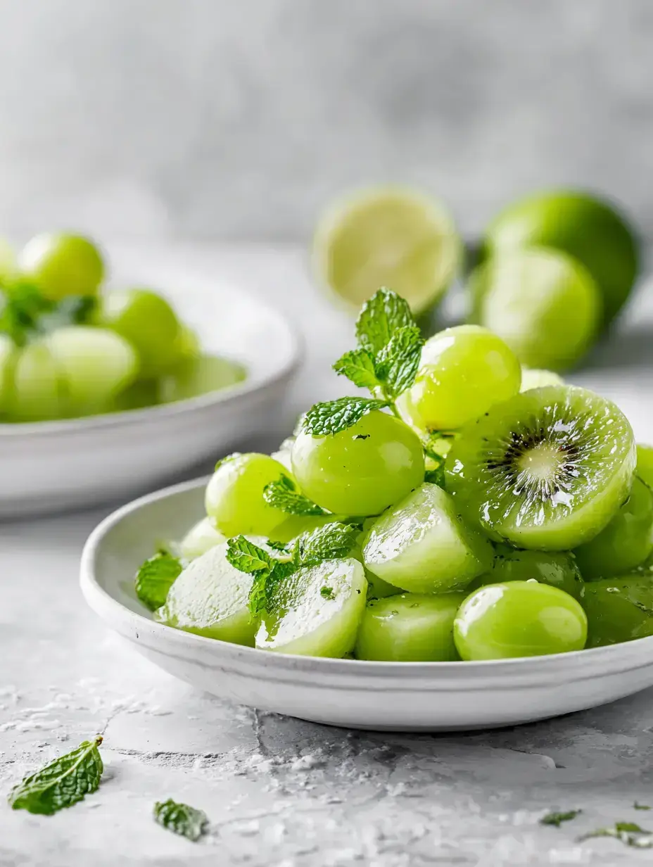 Patrick's Day green fruit salad ingredients preparation