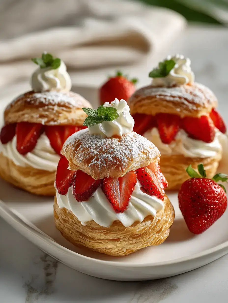 Strawb Puff Pastry Danishes ingredients preparation