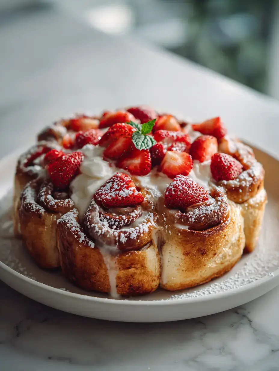 Strawberry Cheesecake Cinnabon Rolls ingredients preparation