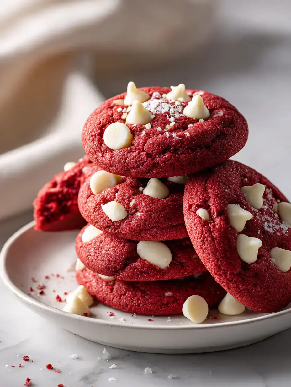 Valentines Day Red Velvet Cookies ingredients preparation