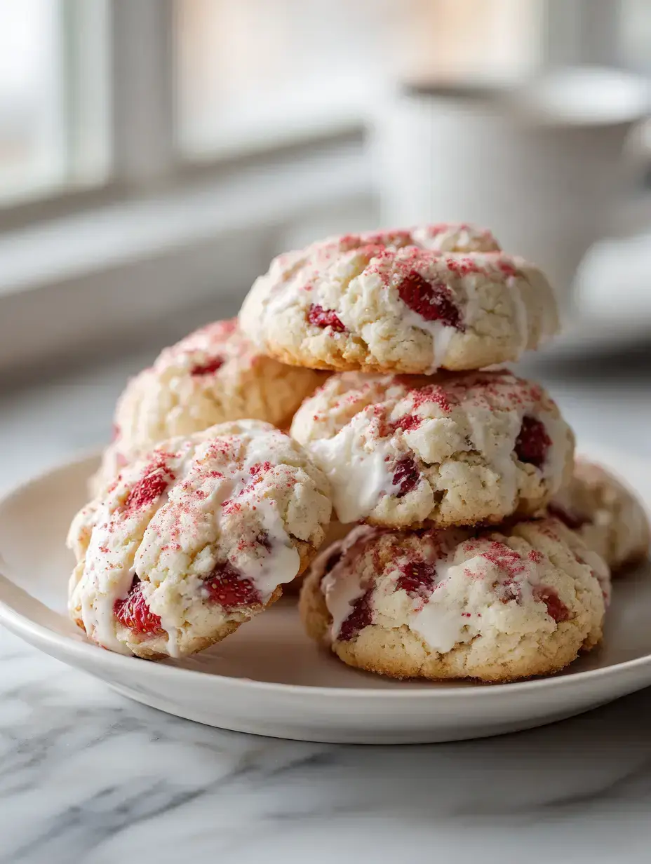 strawberry vanilla shortbread cookies ingredients preparation