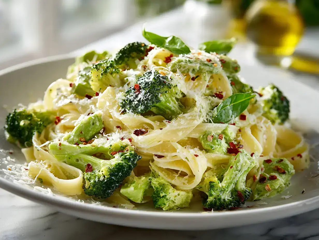 Avocado Broccoli Pasta recipe finished dish