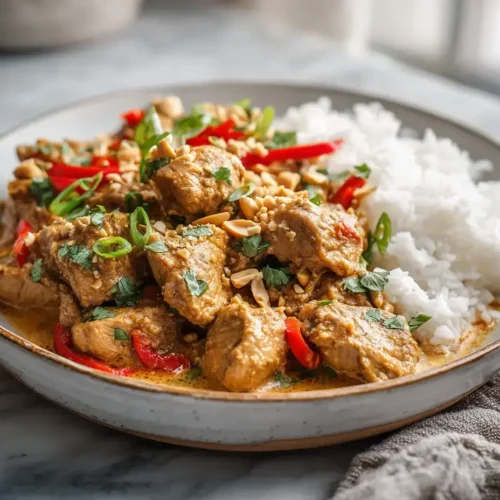 Easy Crockpot Thai Peanut Chicken