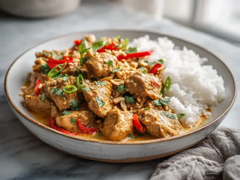 Easy Crockpot Thai Peanut Chicken