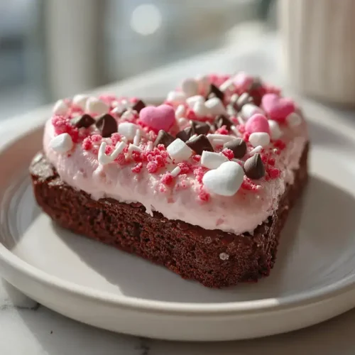 Easy Heart Shaped Strawberry Frosted Brownies