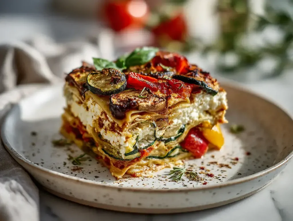 Easy Layered Mediterranean Vegetable Lasagna with Creamy Ricotta
