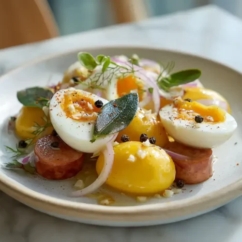 Easy Pickled Eggs, Sausage, and Onions