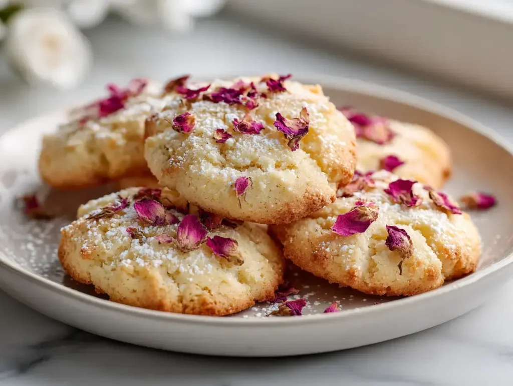 Rose Petal Shortbread Cookies