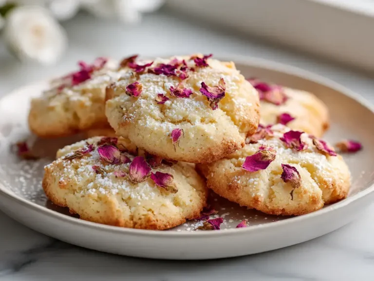 Easy Rose Petal Shortbread Cookie