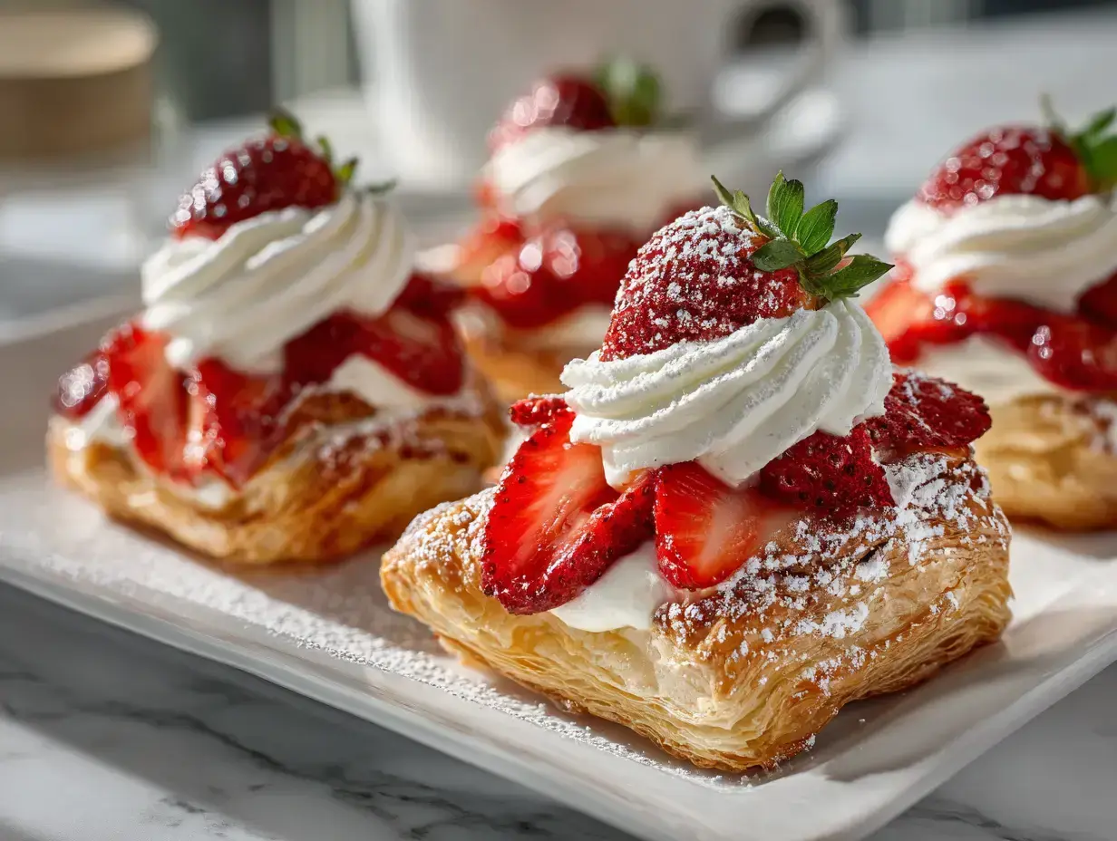 Strawb Puff Pastry Danishes recipe finished dish
