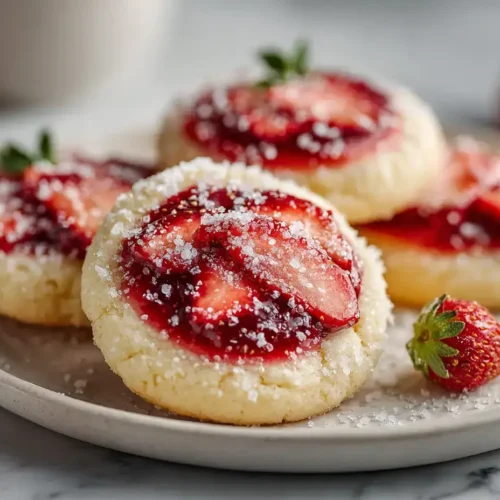 Easy Strawberry Sugar Cookies with Sparkling Strawberry Sugar