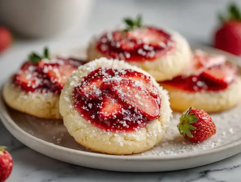 Easy Strawberry Sugar Cookies with Sparkling Strawberry Sugar