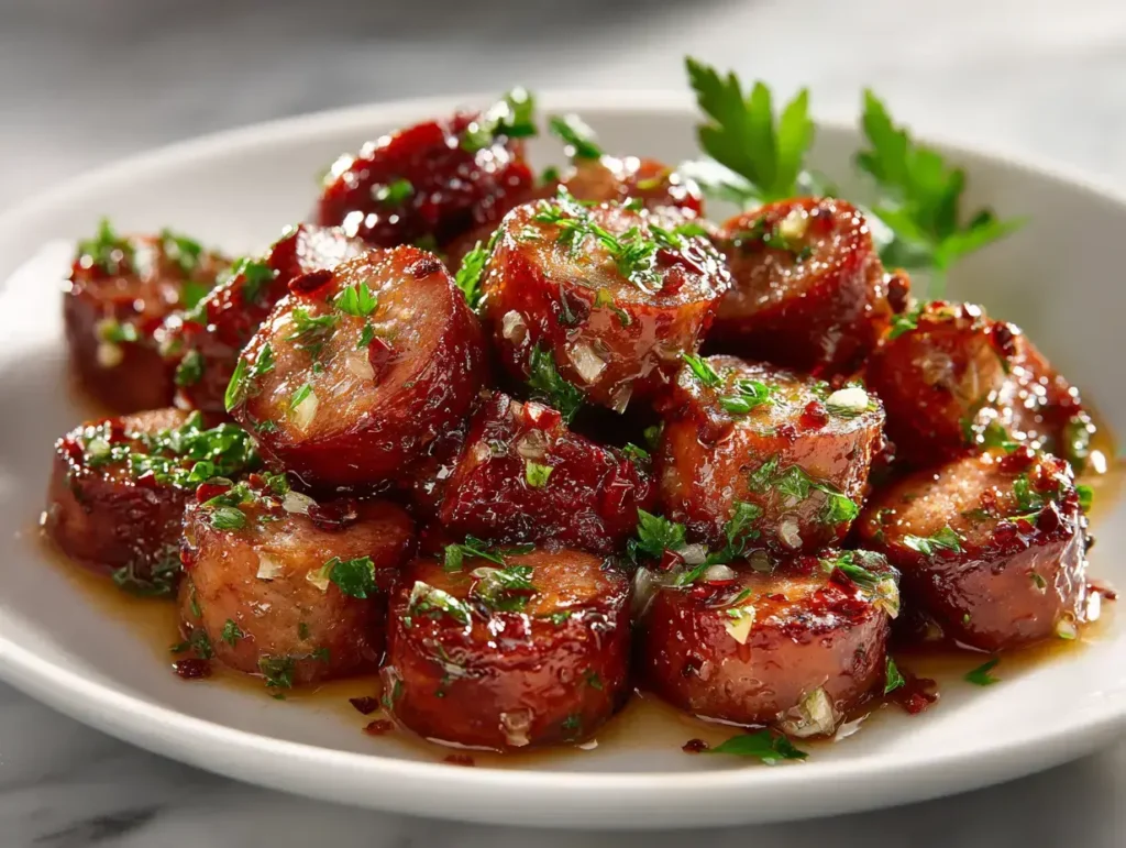 Easy Sweet Savory Glazed Kielbasa Bites