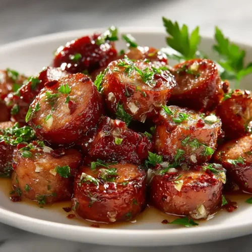 Easy Sweet Savory Glazed Kielbasa Bites