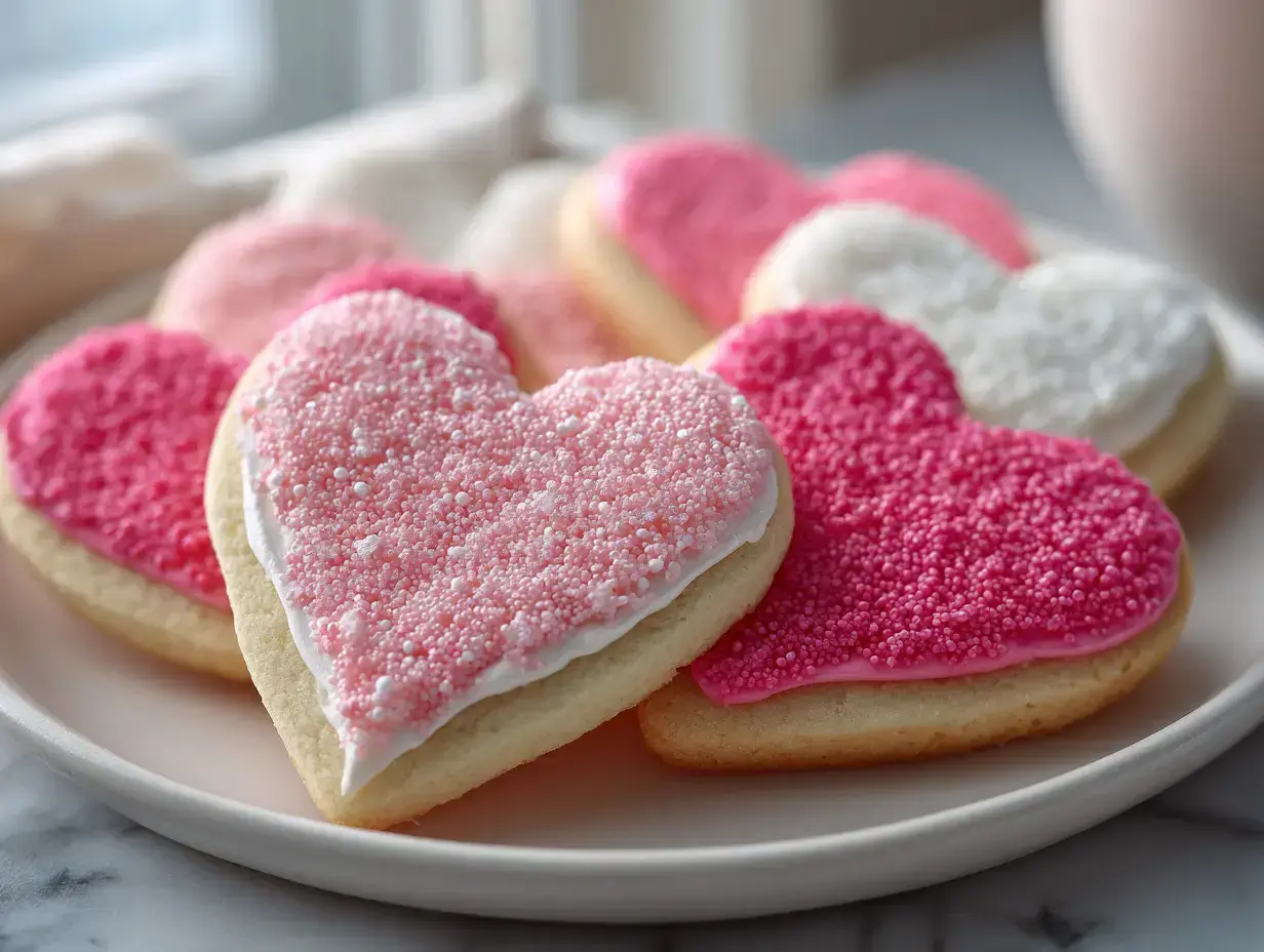 Valentines Day Heart Cookies recipe finished dish