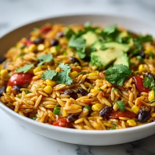 Easy Vegan Mexican Orzo Skillet