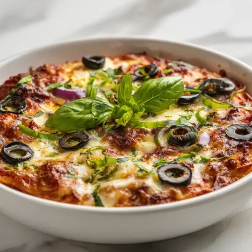 Easy Vegan Pizza Orzo Skillet