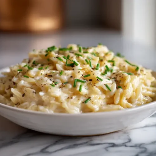 Easy cheesy orzo recipe