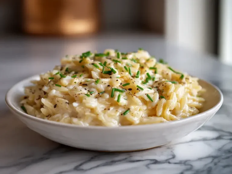 Easy cheesy orzo recipe