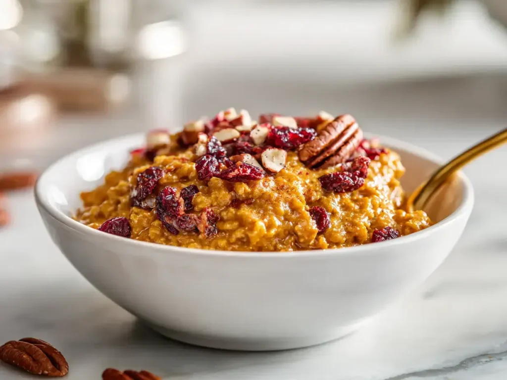 Easy cranberry pumpkin overnight oats