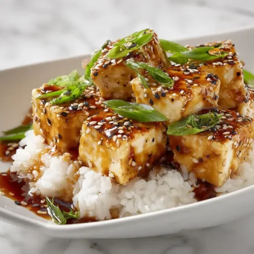 Easy crispy honey garlic tofu