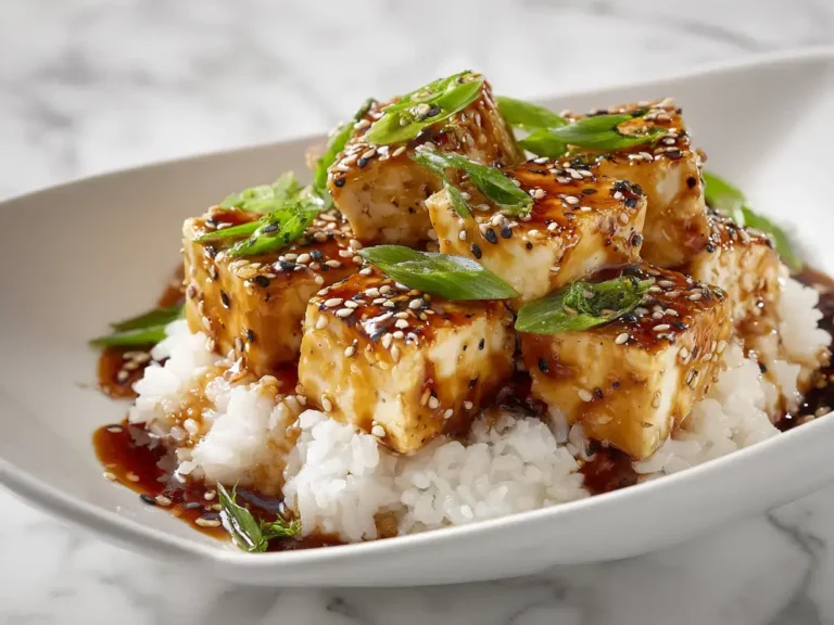Easy crispy honey garlic tofu