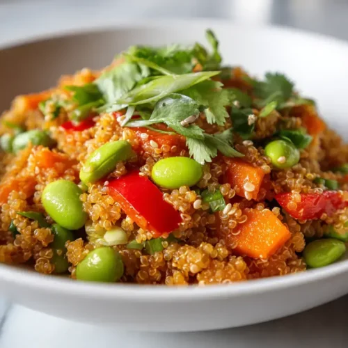 Easy edamame quinoa bowl