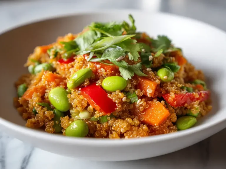 Easy edamame quinoa bowl