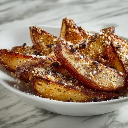 Easy garlic parmesan potato wedges