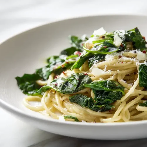 Easy garlicky greens pasta recipe