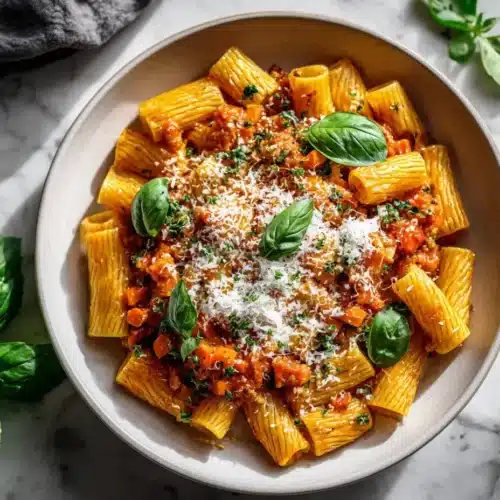 Easy hearty vegetarian pasta bake