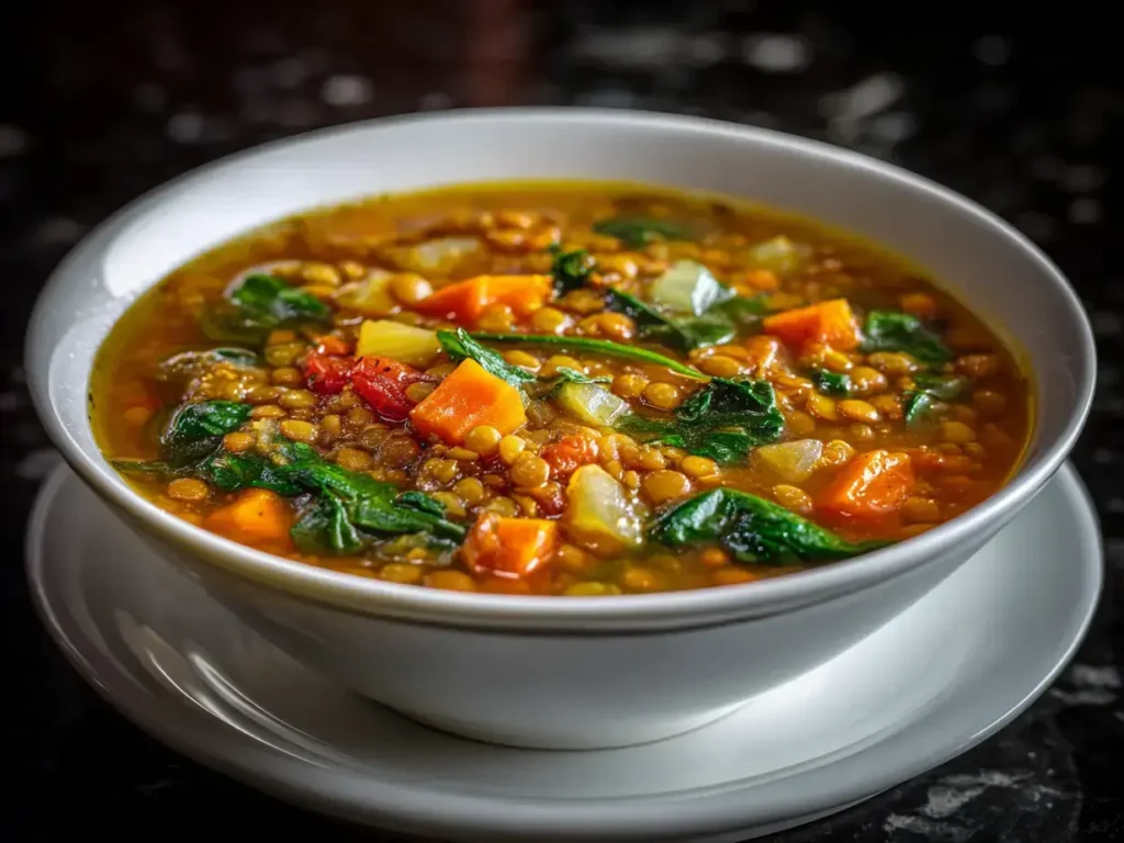 Easy lentil vegetable soup