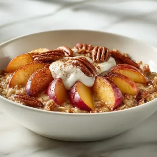 Easy peach cobbler overnight oats