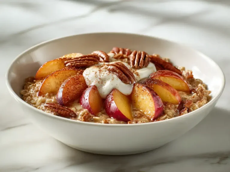 Easy peach cobbler overnight oats