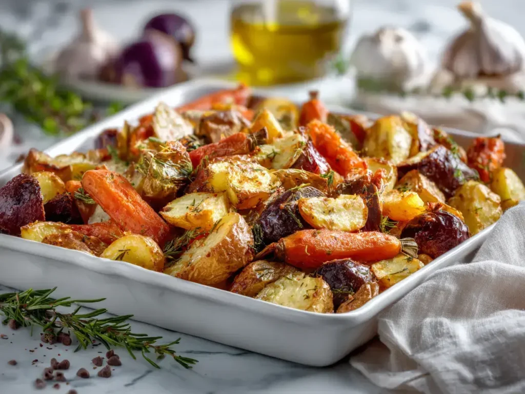 Easy sheet pan potatoes and carrots