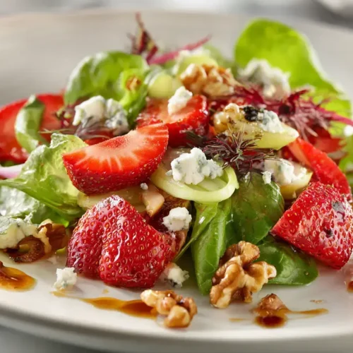Easy strawberry leek salad