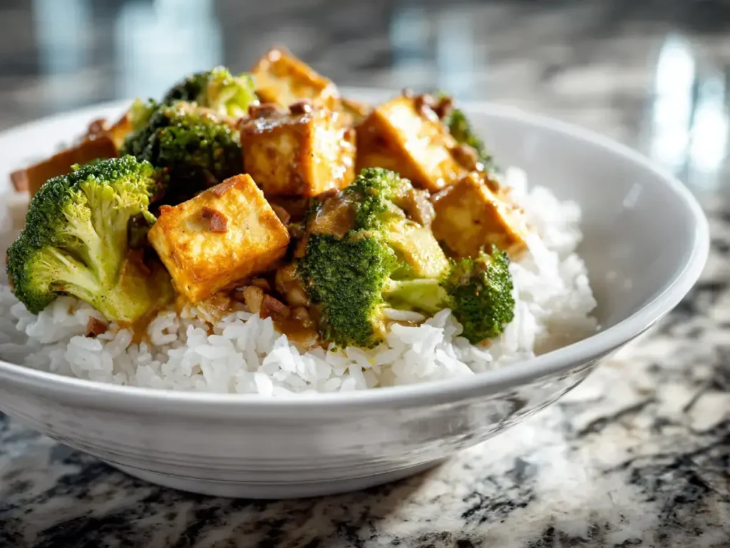 Easy tofu broccoli curry