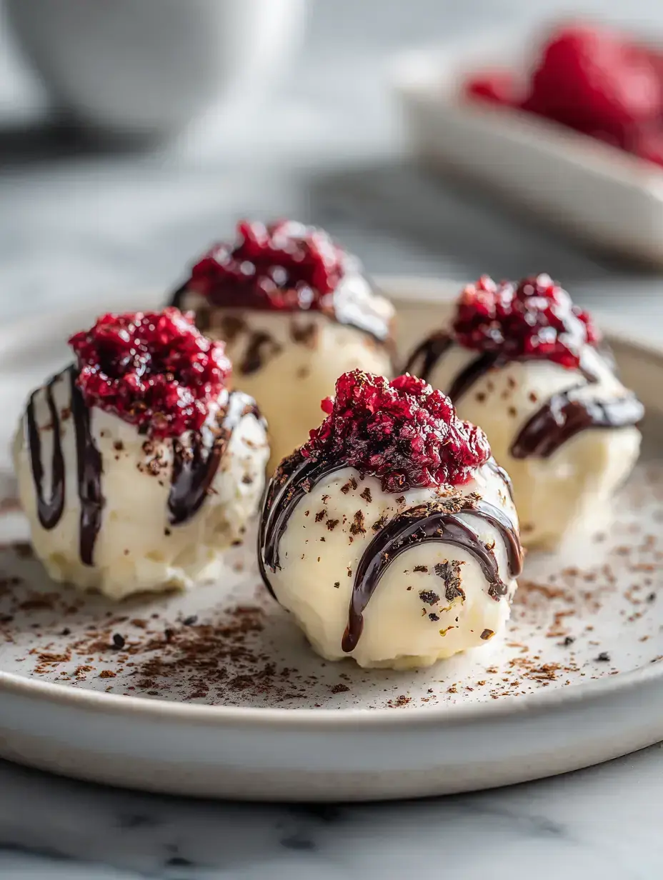 4-Ingredient Raspberry Truffles serving presentation