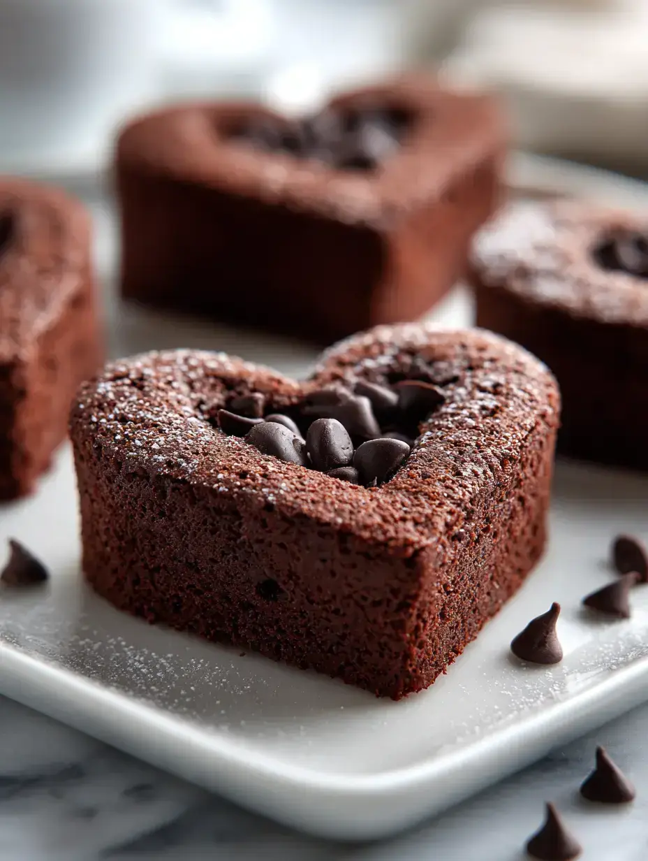 Cozy Serving of Heart Shaped Brownies