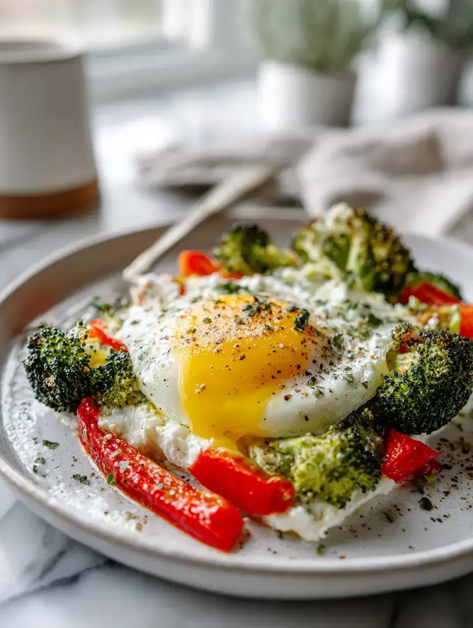 High-Protein Veggie Bake with Cottage Cheese serving presentation