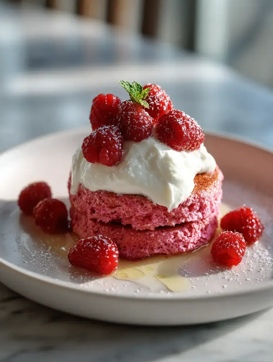 My famous Pink Pancake Recipe serving presentation