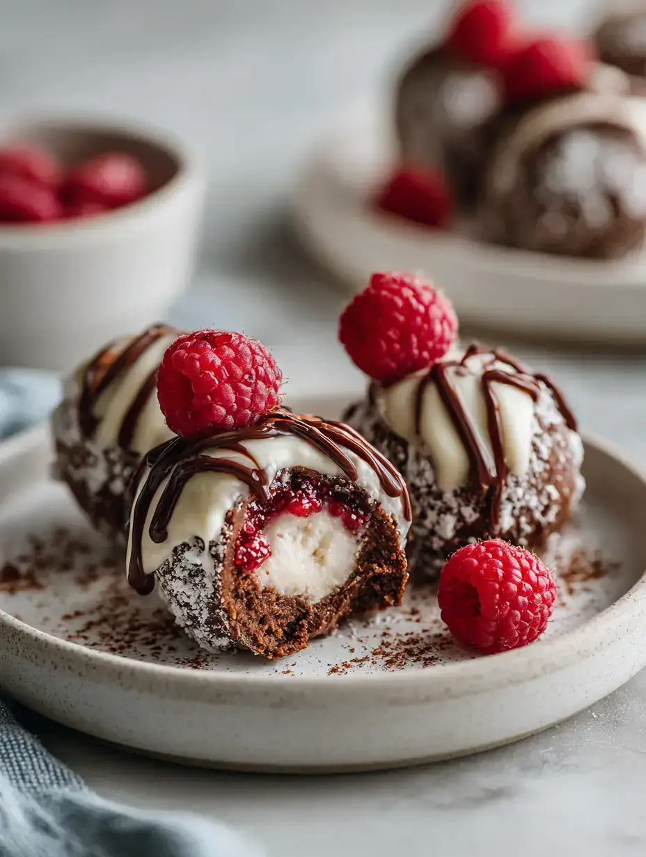 Raspberry Chocolate Truffle serving presentation