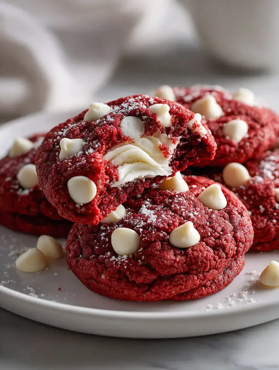 Red Velvet Crumbl Cookie serving presentation